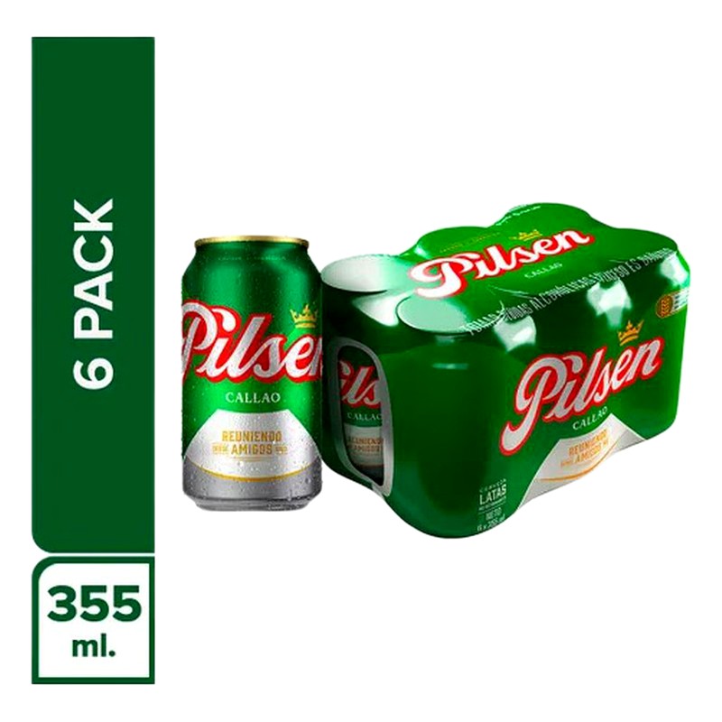 CERVEZA PILSEN LATA SIX PACK 355ML 