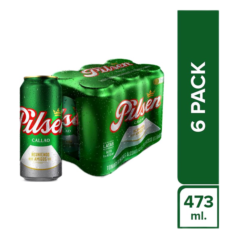 CERVEZA PILSEN LATON SIX PACK 473ML 
