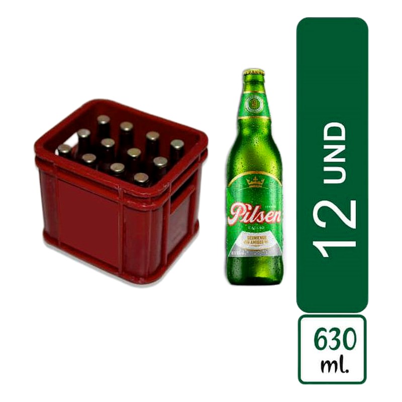 CERVEZA PILSEN BOTELLA X CAJA 630ML 