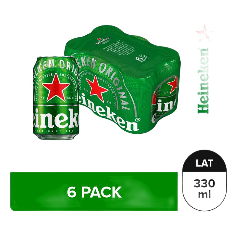 CERVEZA HEINEKEN LATA SIX PACK 330ML