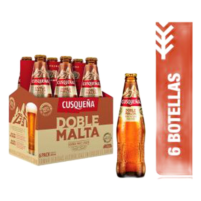 CERVEZA CUSQUEÑA DOBLE MALTA BOTELLA SIX PACK 310ML