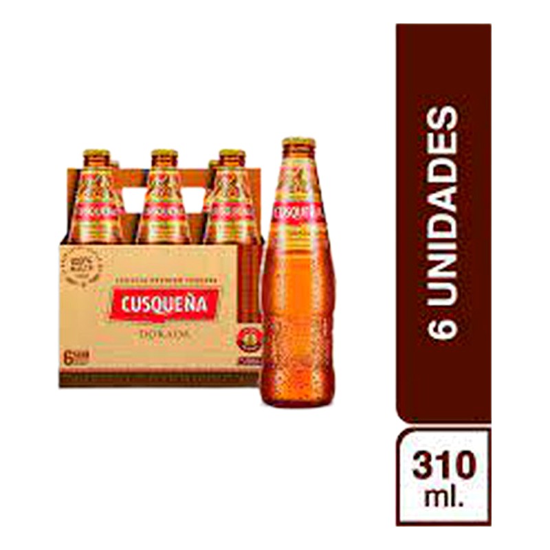 CERVEZA CUSQUEÑA DORADA BOTELLA SIX PACK 310ML