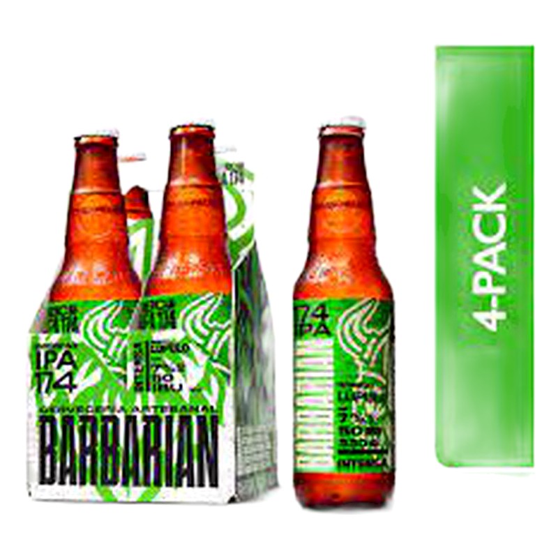 CERVEZA ARTESANAL BARBARIAN AMERICAN IPA 174 BOTELLA SIX PACK 330ML 