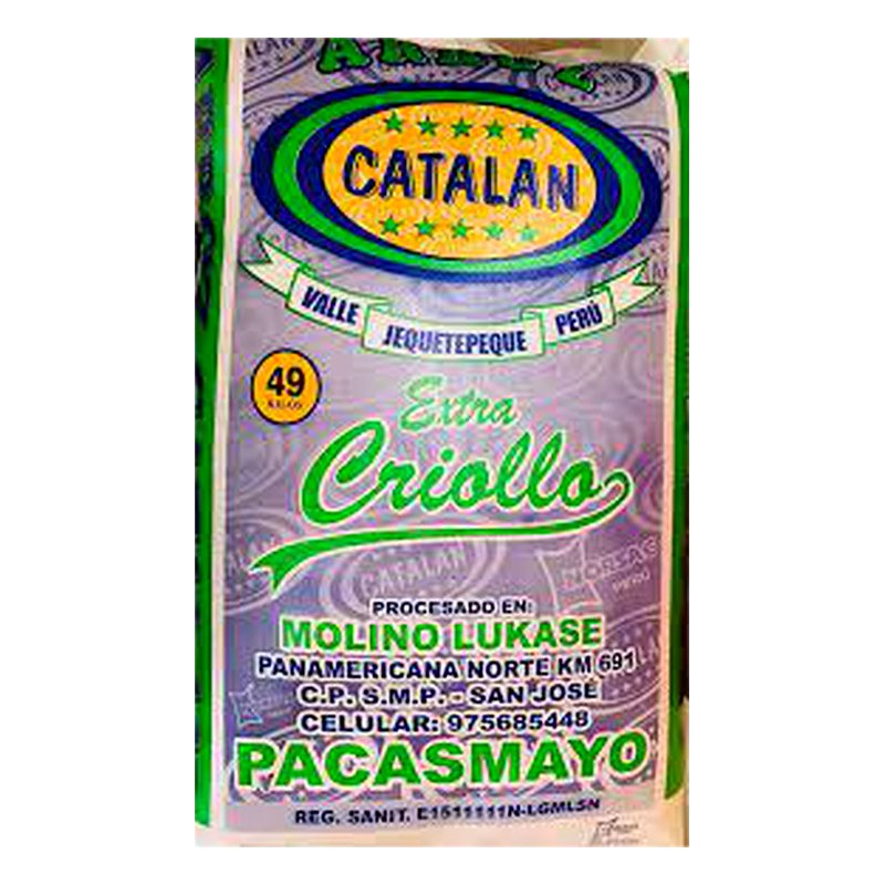 ARROZ CATALAN EXTRA CRIOLLO X SACO (VERDE)