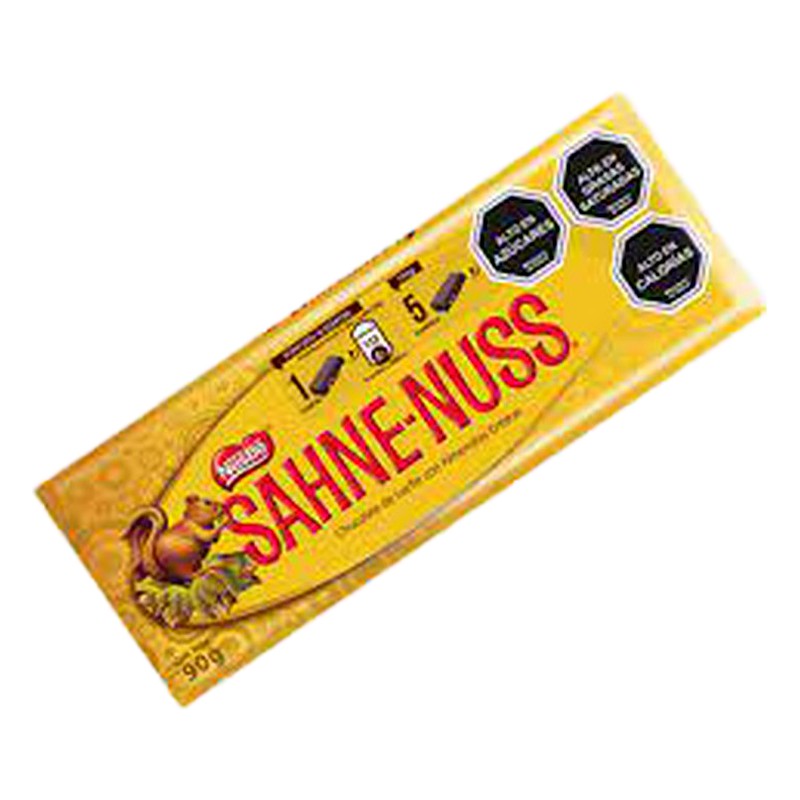 SAHNE-NUSS CHOCOLATE CON ALMENDRAS 90G 