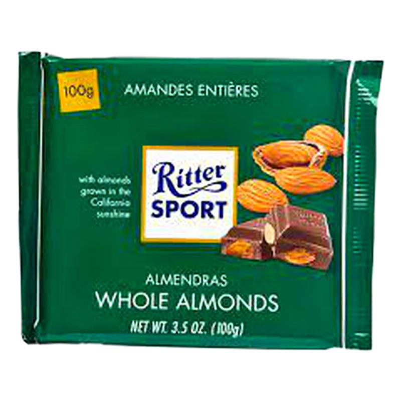 RITTER SPORT CHOCOLATE CON LECHE Y ALMENDRAS 100G 
