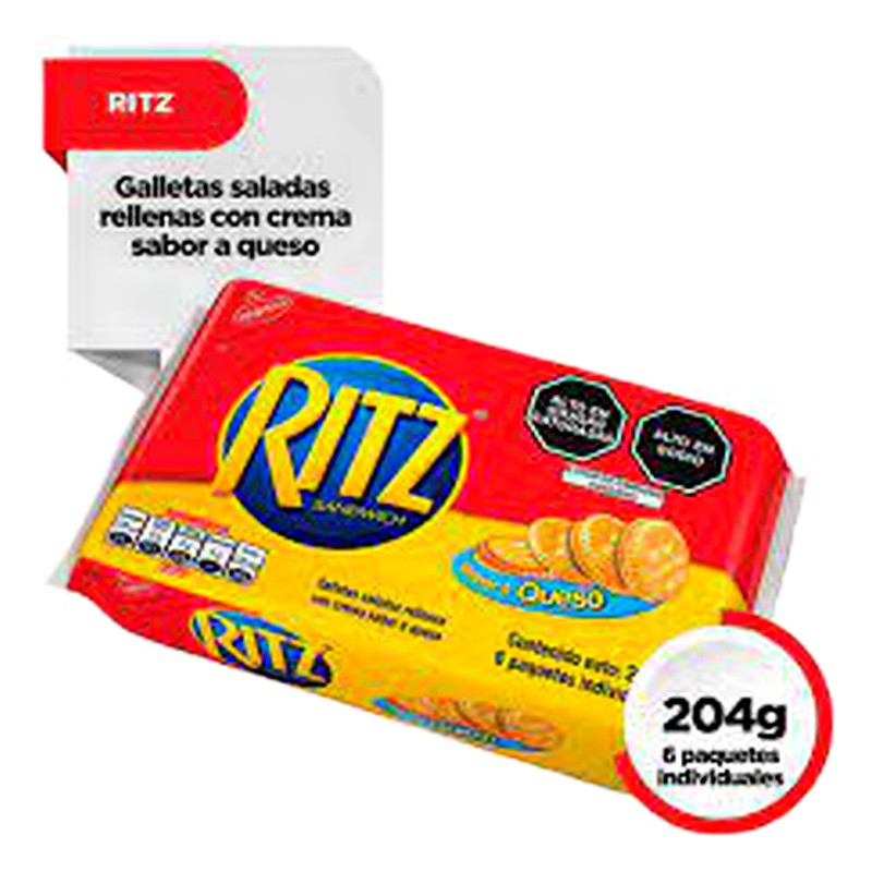 RITZ CON QUESO X PAQUETE 204G