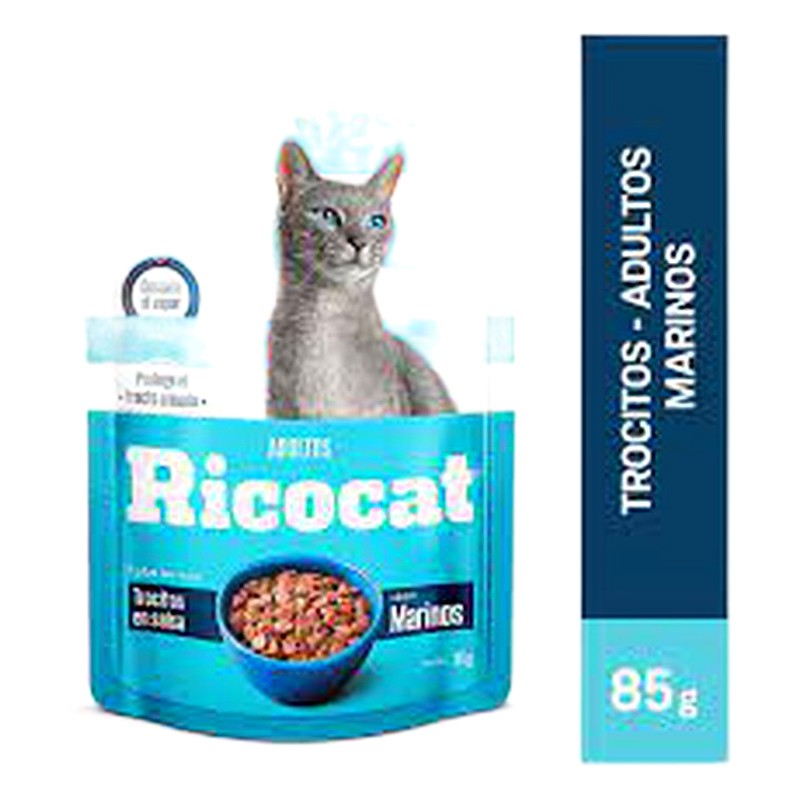 RICOCAT TROCITOS EN SALSA ADULTOS MARISCOS 85G 