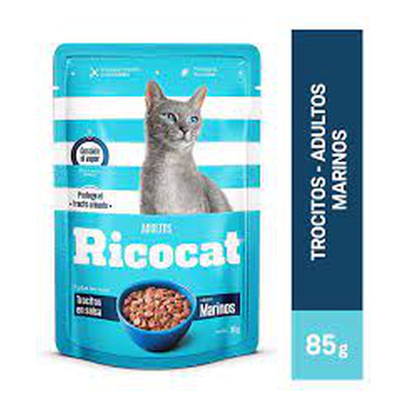 RICOCAT TROCITOS EN SALSA ADULTOS MARISCOS 85G 