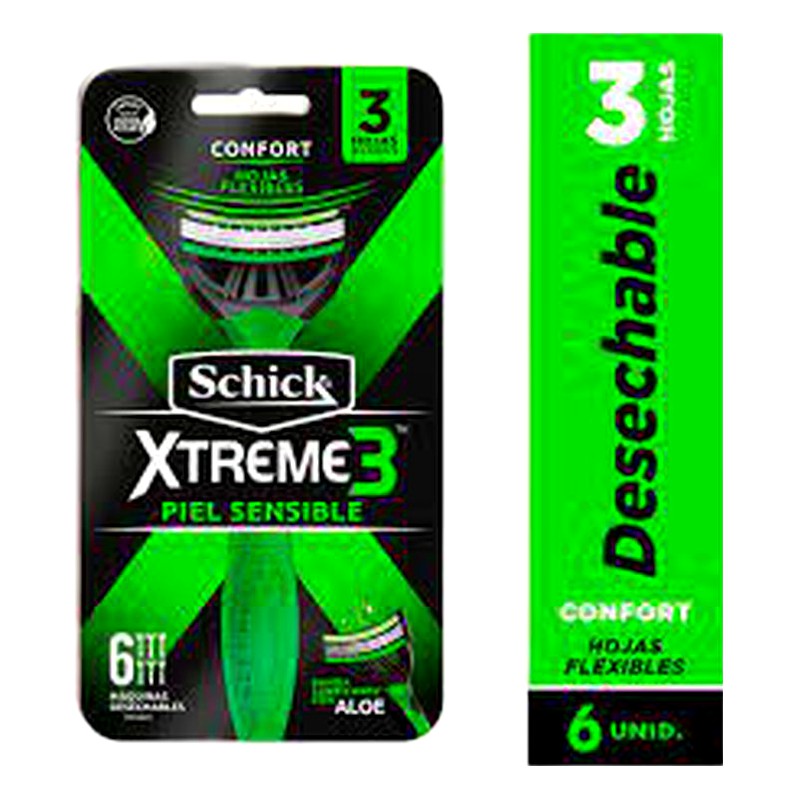 PRESTOBARBA XTREME 3 PIEL SENSIBLE  3 HOJAS