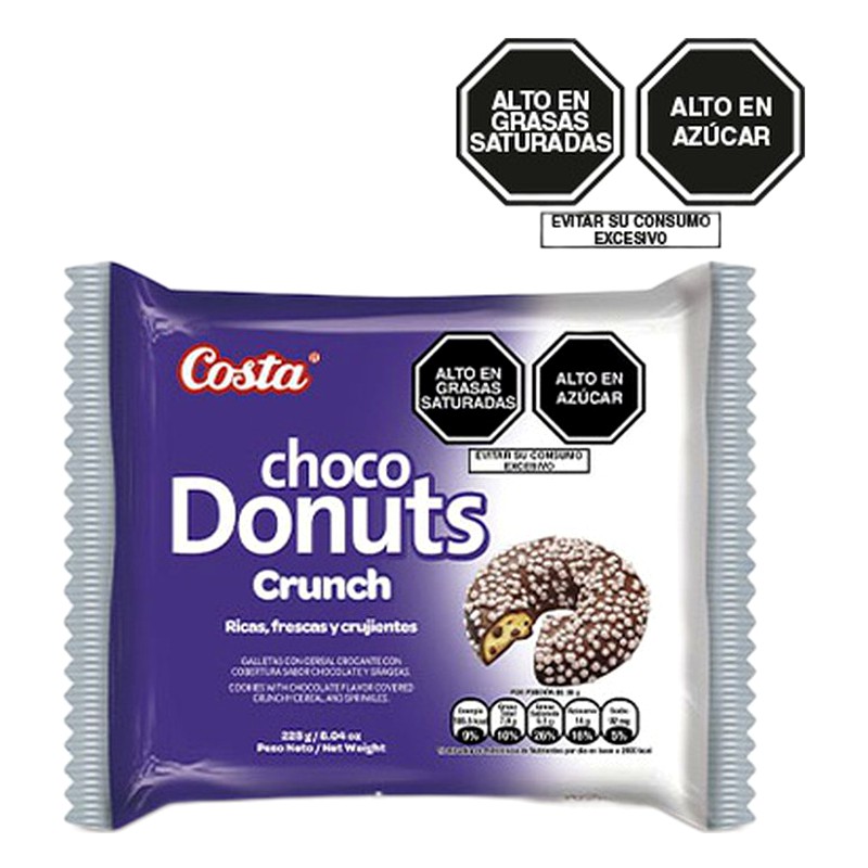CHOCO DONUTS CRUNCH  X PAQUETE 228G