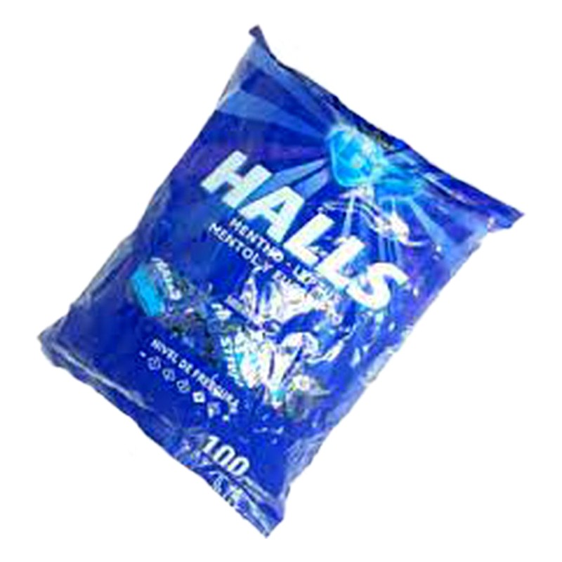 HALLS X BOLSA 100 UND 300G.