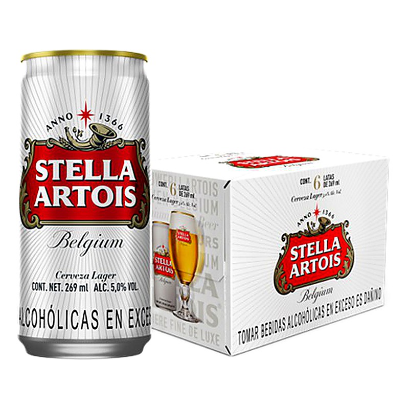 "OFERTA " STELLA ARTOIS LATA SIX PACK 269 ML 