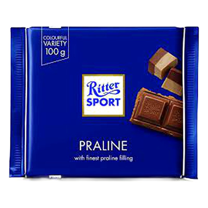 RITTER SPORT CHOCOLATE CON LECHE RELLENO DE PRALINE 100G 