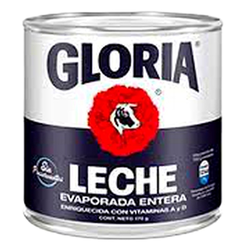 LECHE GLORIA EVAPORADA ENTERA AZUL 170G 