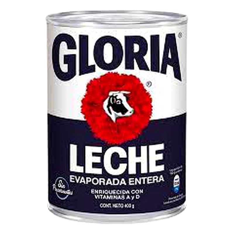 LECHE GLORIA EVAPORADA ENTERA AZUL 400G 