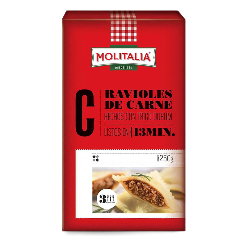 RAVIOLES DE CARNE MOLITALIA 250G 