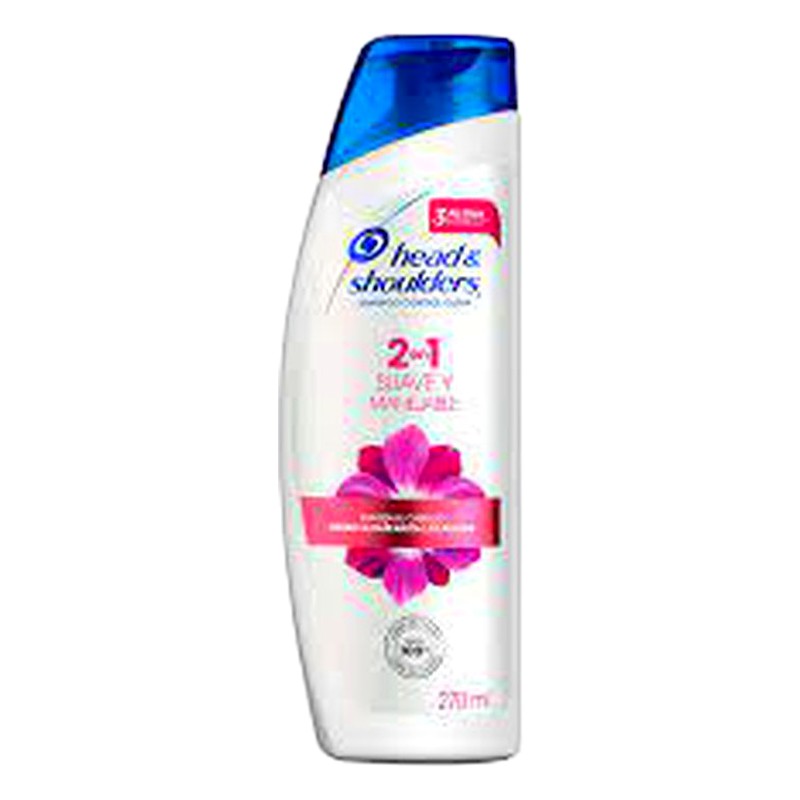 SHAMPOO HEAD SHOULDERS 2 EN 1 SUAVE Y MANEJABLE 180ML