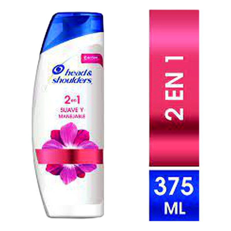 SHAMPOO HEAD SHOULDERS 2 EN 1 SUAVE Y MANEJABLE 375ML 