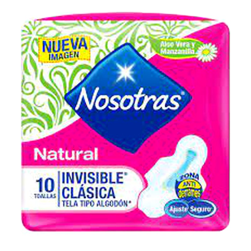 NOSOTRAS NATURAL INVISIBLE CLASICA  10 TOALLAS 