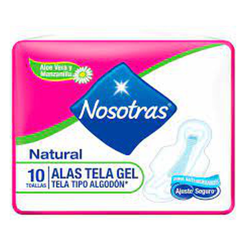 NOSOTRAS NATURAL ALAS TELA GEL 10 TOALLAS 