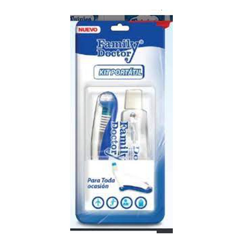 KIT PORTATIL FAMILY DOCTOR CEPILLO + PASTA DENTAL 