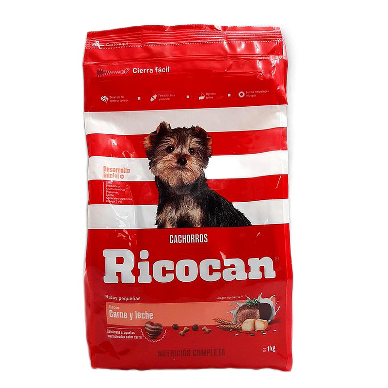 RICOCAN CACHORROS CARNE Y LECHE 1KG