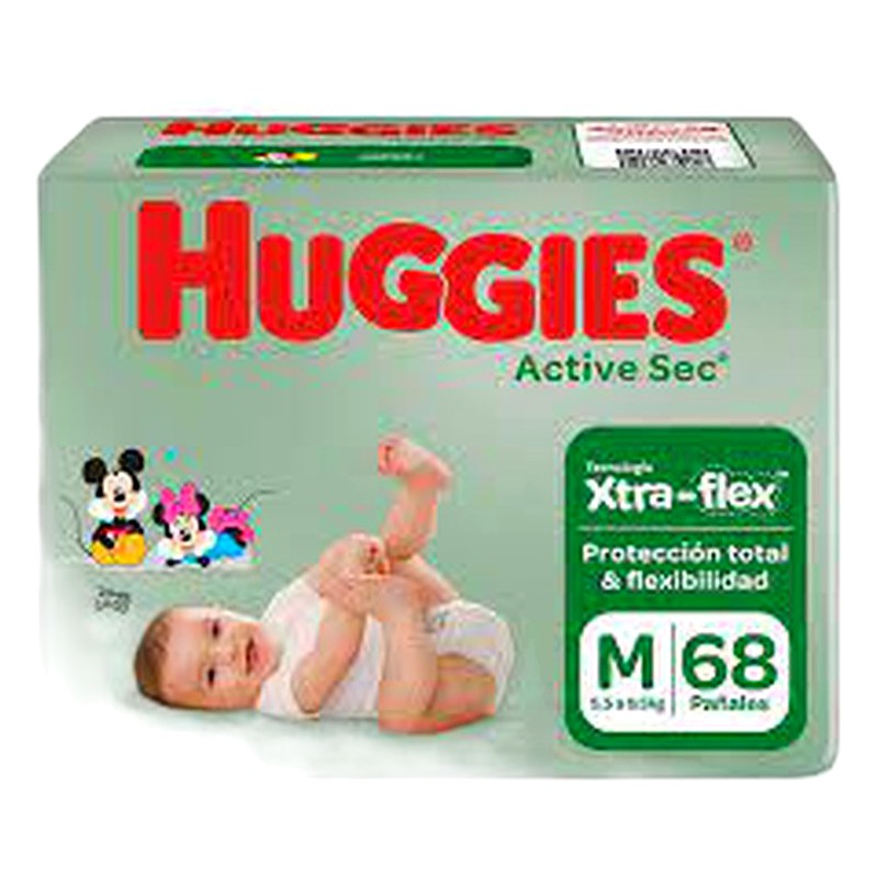 PAÑAL HUGGIES ACTIVE SEC TALLA M 