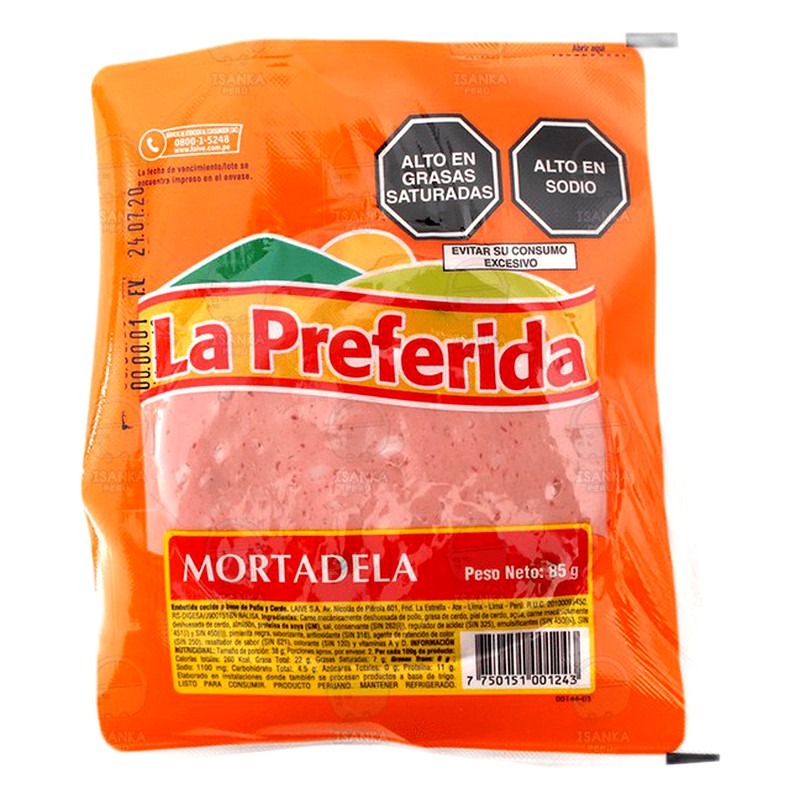 MORTADELA LA PREFERIDA 85G 