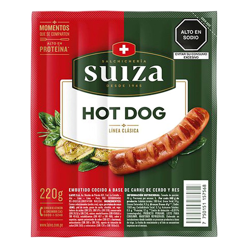 HOT DOG SUIZA 5UND 220G 