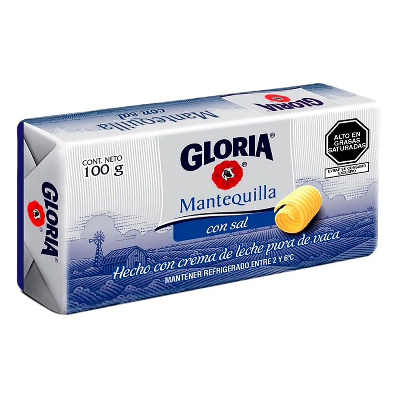 MANTEQUILLA CON SAL EN BARRA GLORIA 90G
