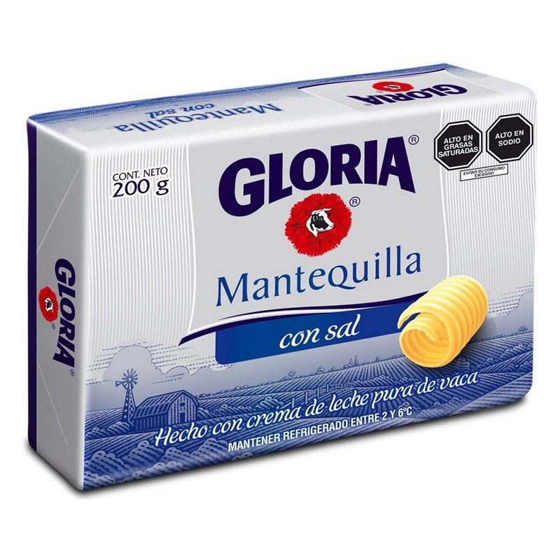 MANTEQUILLA CON SAL EN BARRA GLORIA 200G